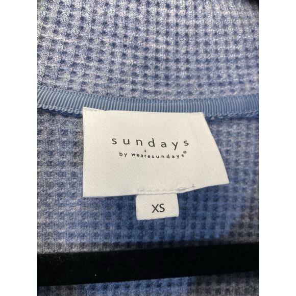 Anthropologie Sundays Hunter Mini Dress Blue Faux Sweater Pleated Preppy Size XS - Picture 4 of 9